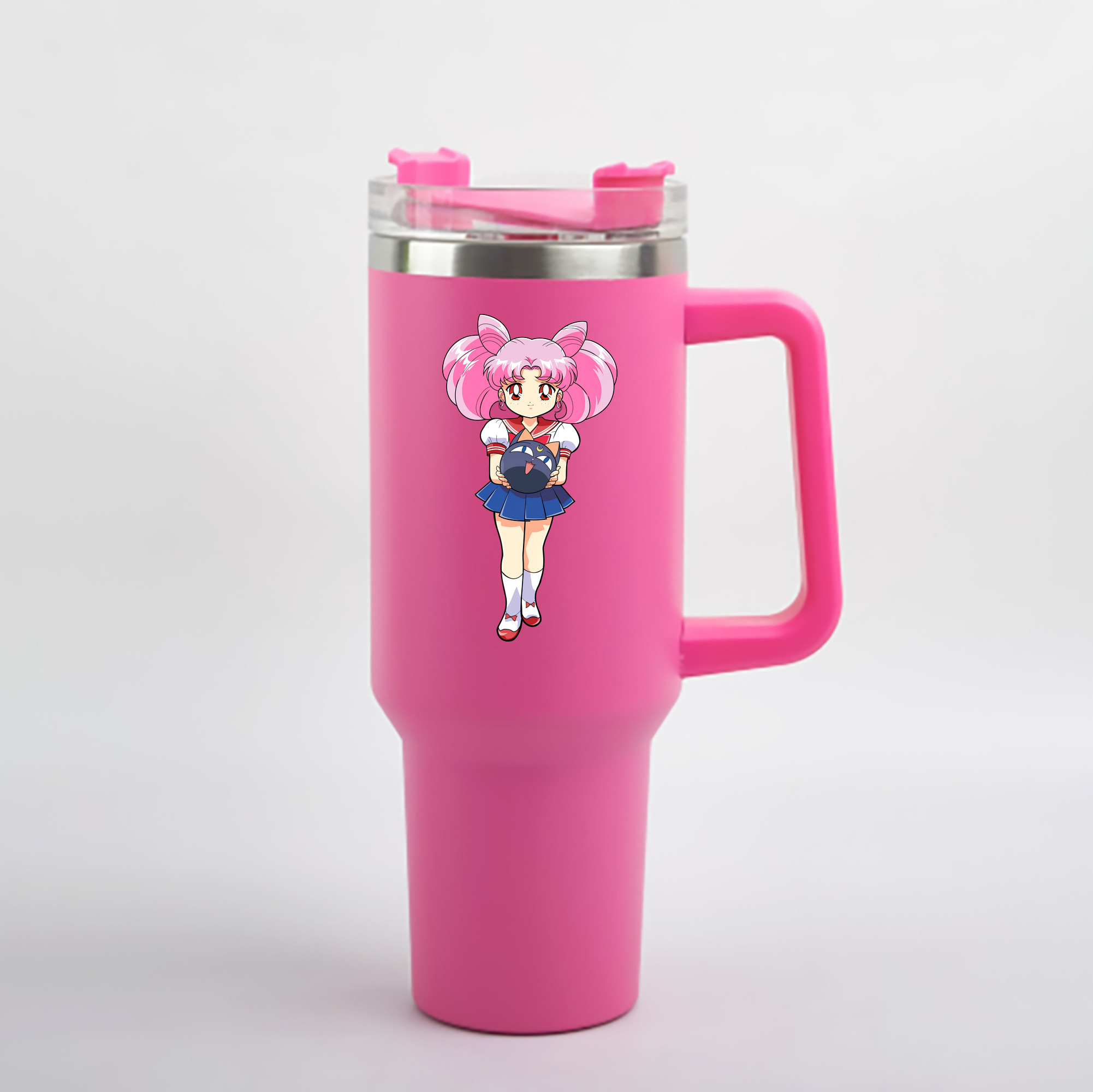 （画像用） 美少女戦士セーラームーン ちびうさ Sailor Moon Chibiusa Tsukino Usagi Small Lady Serenity 1200mL車用タンブラー - クリスタルステッカー（プラスチックストロー付き）